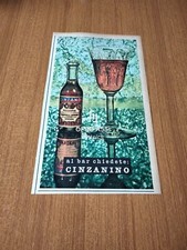 1952 CINZANO VERMOUTH CINZANINO BOTTIGLIA BICCHIERE PUBBLICITA VINTAGE AD