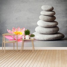 Carta da parati fotografica murale non tessuto poster immagine pietre di ninfea