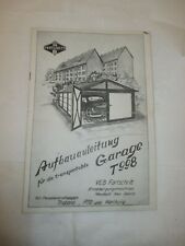 1962 Aufbauanleitung GARAGE T 998 VEB Fortschritt für : WARTBURG Trabant P 70