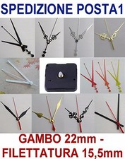 MECCANISMO SILENZIOSO MOVIMENTO OROLOGIO DA PARETE PRECISO MURO 22mm + LANCETTE