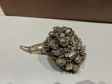 CORNUCOPIA METALLO LAMINATO ARGENTO ITALIA  ORAFO MARCHETTI PORTAFORTUNA