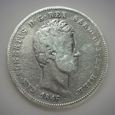 2 LIRE 1846 CARLO ALBERTO