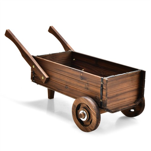 Fioriera carro legno - in,