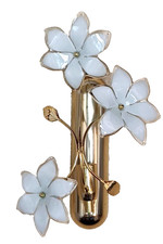 Lampada da parete Modernariato MURANO, applique, fiori in vetro, Made in Italy, anni 70