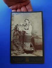 Foto epoca antica Cabinet Schemboche Roma Donna Costume laziale Ciociaro