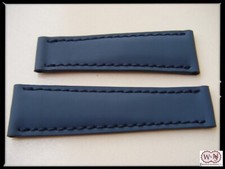 Spezzoni cinturino cuoio gommato Blu per Rolex Daytona oro 75/65 Made in Italy 