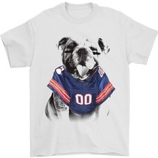 T-Shirt Per Uomo Bulldog Del Football Americano Con Tatuaggi 100% Cotone