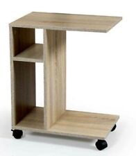 TAVOLINO LETTO PC SCRIVANIA 56 CM CON RUOTE CHIARO MA ROVERE SBIANCATO MODERNO