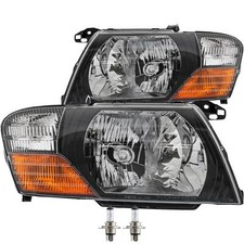 Set Di Fari Per Mitsubishi Pajero V60 Anno 00-06 Nero H4 Inclusi Lampadine