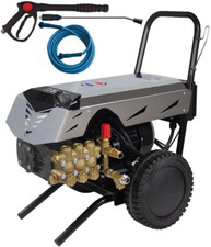 Idropulitrice elettrica professionale acqua fredda acciaio carrellata 140 bar