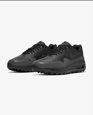 Nike Air Max 1 G Total Black Shoe Reflective Sport Golf Taglia Eur 44 US 10 UK 9