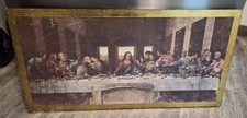 Quadro Su Legno Ultima Cena 79x40x1,2 Osserva Foto