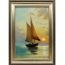 Paesaggio marino barca a vela