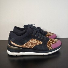 SALVATORE FERRAGAMO Sneakers donna ponyhair stampa animalier 6,5 rosa nero marrone