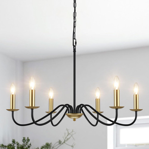 Lampadario nero oro moderni - lampadario,
