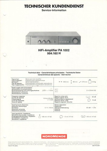 Nordmende manuale servizio - di,