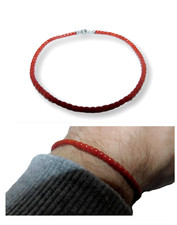 Bracciale con Corallo Rosso 2,8MM in Argento Sterling 925 fatto a mano Italia per Uomo