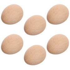  6 pezzi di uova di legno di simulazione incompiuta, uova finte, forniture