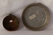 COPPIA VECCHIE FORME IN RAME BUDINO BUDINIERA FORMELLA DOLCI STAMPO. CV70