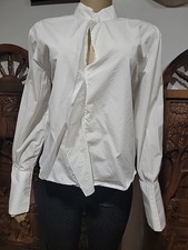 Maglione donna Frame Denim London/LA taglia L bianco con volant davanti coda di pesce #C