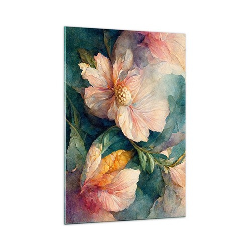 Quadro vetro 70x100cm fiori - quadro,
