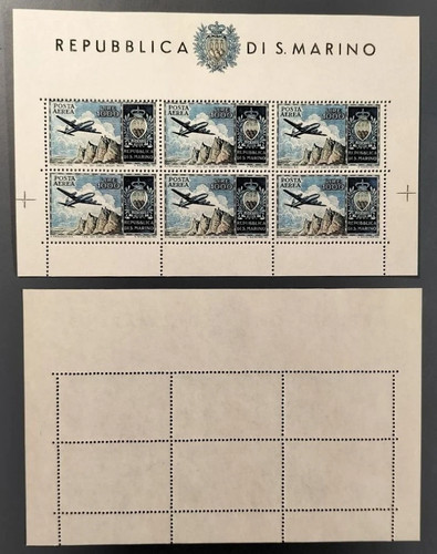 San marino 1954 posta - marino, aerea