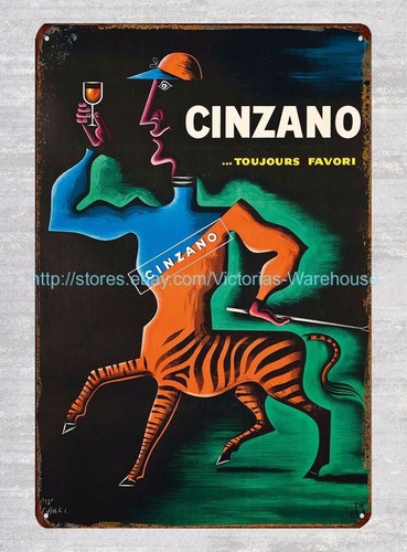 Insegna latta metallo cinzano - insegna,