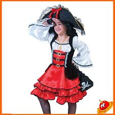 Costume Carnevale Ragazza Bambina Vestito Pirata Bucaniera Sailor Tg 5 -12 anni
