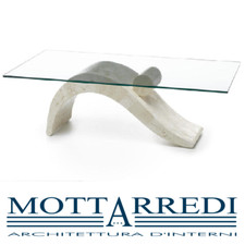 TAVOLINO CON BASE IN PIETRA FOSSILE STONES DOVE - Chiama x sconto