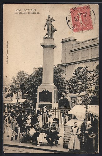 Cpa lorient statue - cpa,