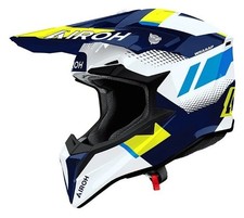 CASCO HELMET MOTO CROSS ENDURO AIROH WRAAAP VISION YELLOW BLUE GLOSS 22.06 TG S