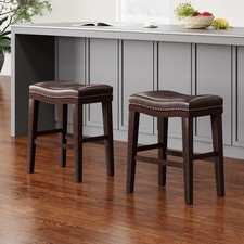 Bar Stool with Nailhead Trim