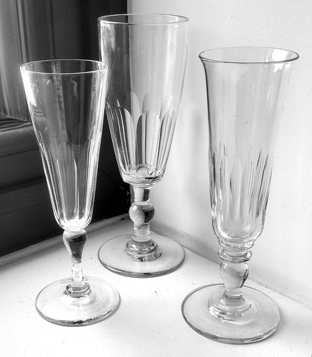 Antique glass flute champagne - glass,