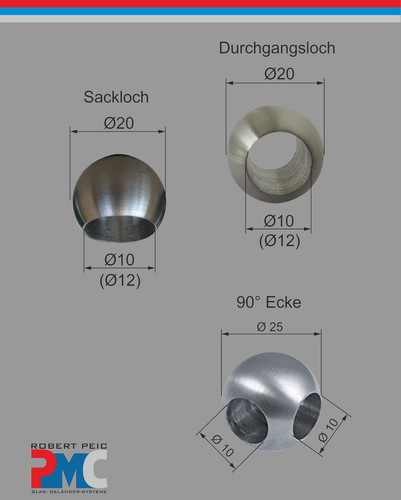 Sfera acciaio inox - sfera, v2a