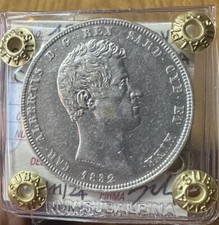REGNO DI SARDEGNA CARLO ALBERTO 5 LIRE 1832 GENOVA sigillata BB/SPL SUBALPINA