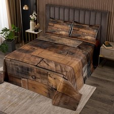Vintage Wood Plank Bedspread