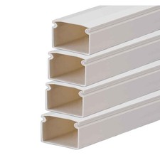 8 Metri Canaline Passacavi In PVC Con Biadesivo e Coperchio 16X16mm Bianco - 4 P