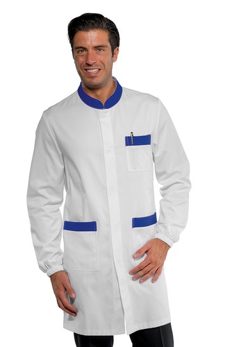 Camice dover bianco blu cina - camice, bianco+blu