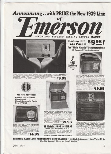 1938 emerson radio - emerson,