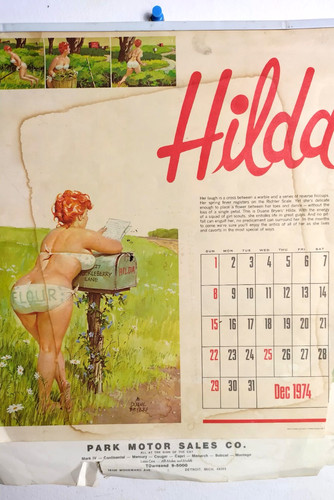 Calendario pinup sexy 1975