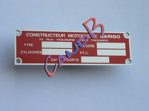 Plaque constructeur barigo - constructeur,