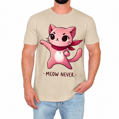 Shirt uomo meow never - t-shirt,