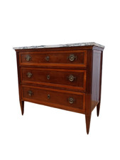 Cassettone Luigi XVI direttorio in noce e marmo  comò fine XVIII sec/700 -103cm!