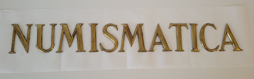 Insegna numismatica lettere - insegna, "numismatica"