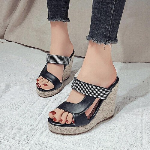 Sandali donna strass - , zeppa
