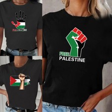 Maglietta Araba Palestina Libera Adulti Bambini Gaza Libertà Fine Occupazione Israeliana