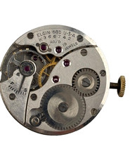 Movimento Orologio Elgin 681 Carica Manuale Meccanico Non Funzionante Ricambi