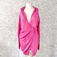KONTATTO CARDIGAN PARTICOLARE FUCSIA CON LACCETTI