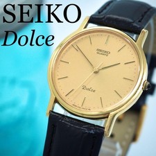 Orologio Seiko Dolce SGP30 oro nero con cinturino nuovo quadrante 31mm stile vintage