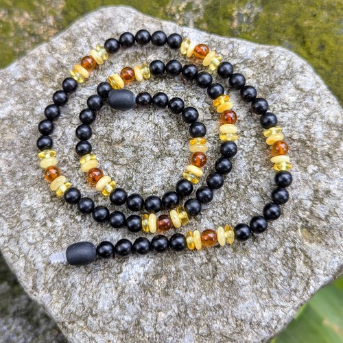 Collana perle ambra - collana,